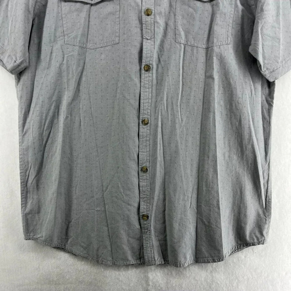 O'Neill Button-Up Shirt Men's Sz 2XL Gray Regular Fit Double Pocket Collared - Picture 7 of 12
